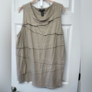 Alfani 3x Taupe Sleeveless Top